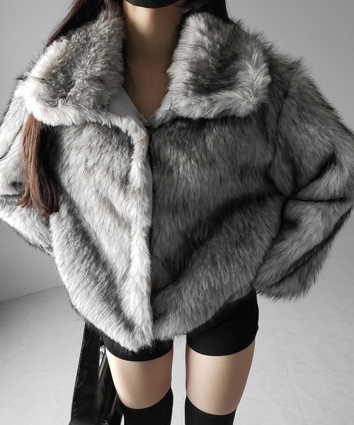 大人気につき新色追加！／2WAY 】スタンドカラーミックスファー