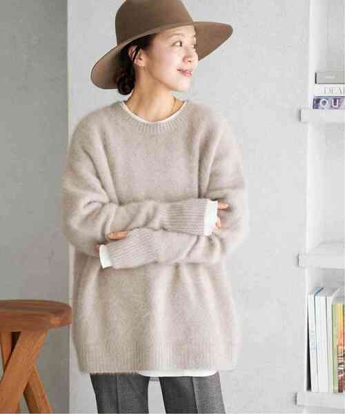 プラージュplage ふわふわニット　ベージュ WEB限定追加》Fur Nuance プルオーバー2（ニット/セーター）｜Plage