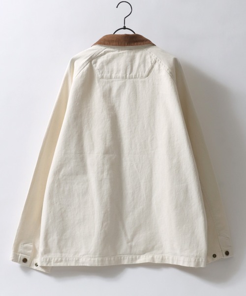 SITRY（シトリー）の「Hunting Jacket/コーデュロイ襟 ハンティングジャケット ブルゾン ハーフコート（デニムジャケット・メンズ・ブラック/カーキ/ブルー/アイボリー・M/L/LL）」の5枚目の写真