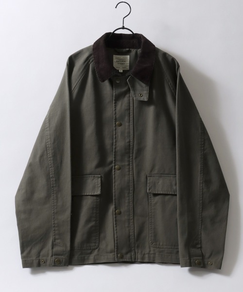 SITRY（シトリー）の「Hunting Jacket/コーデュロイ襟 ハンティングジャケット ブルゾン ハーフコート（デニムジャケット・メンズ・ブラック/カーキ/ブルー/アイボリー・M/L/LL）」の17枚目の写真