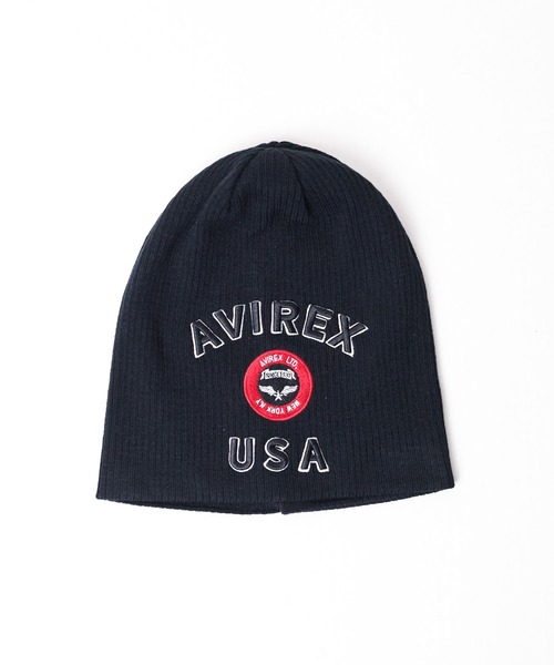 AVIREX(アヴィレックス)の「▼AVIREX▼ロングアクリルニットワッチ(ニットキャップ/ビーニー・メンズ・ブラック/チャコールグレー/カーキ・FREE)」の2枚目の写真