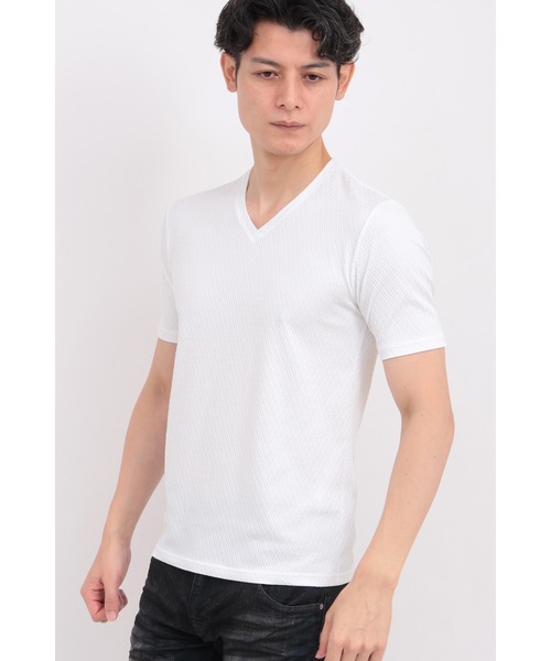 TORNADO MART（トルネードマート）の「TORNADO MART∴オーシャンウェーブVネック半袖カットソー（Tシャツ/カットソー・メンズ・ホワイト/ブルー/ブラック・XXL/LL/L/M）」の2枚目の写真