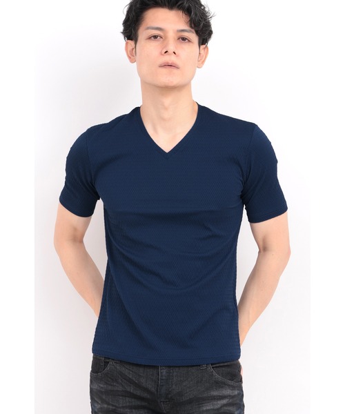 TORNADO MART（トルネードマート）の「TORNADO MART∴オーシャンウェーブVネック半袖カットソー（Tシャツ/カットソー・メンズ・ホワイト/ブルー/ブラック・XXL/LL/L/M）」の3枚目の写真