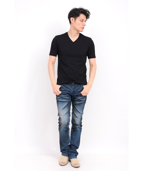 TORNADO MART（トルネードマート）の「TORNADO MART∴オーシャンウェーブVネック半袖カットソー（Tシャツ/カットソー・メンズ・ホワイト/ブルー/ブラック・XXL/LL/L/M）」の14枚目の写真