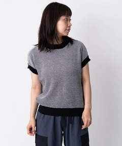 ハイゲージニットボーダーフレンチスリーブ