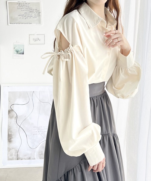 classicalelf(クラシカルエルフ)の「長袖シャツ(シャツ/ブラウス・レディース・ブルー・LARGE)」の2枚目の写真