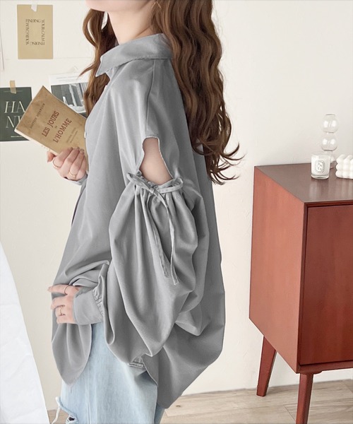 classicalelf(クラシカルエルフ)の「長袖シャツ(シャツ/ブラウス・レディース・ブルー・LARGE)」の3枚目の写真