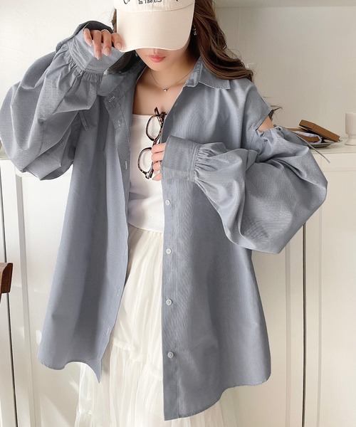 classicalelf(クラシカルエルフ)の「長袖シャツ(シャツ/ブラウス・レディース・ブルー・LARGE)」の9枚目の写真