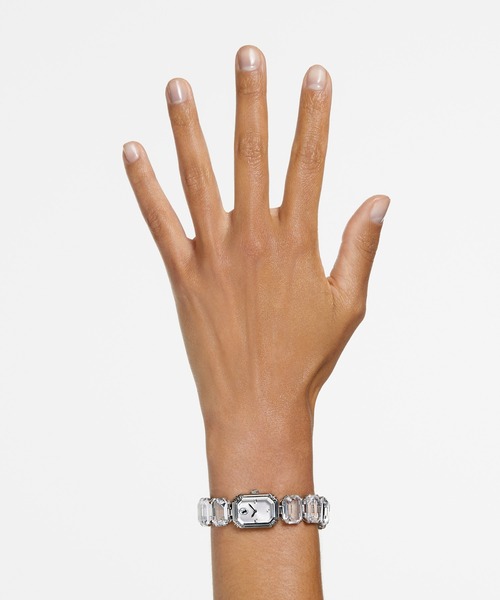 SWAROVSKI（スワロフスキー）の「【公式】【スワロフスキー】ウォッチ, オクタゴンカット ブレスレット, ホワイト, ステンレス鋼（アナログ腕時計・レディース・ホワイト・FREE）」の2枚目の写真