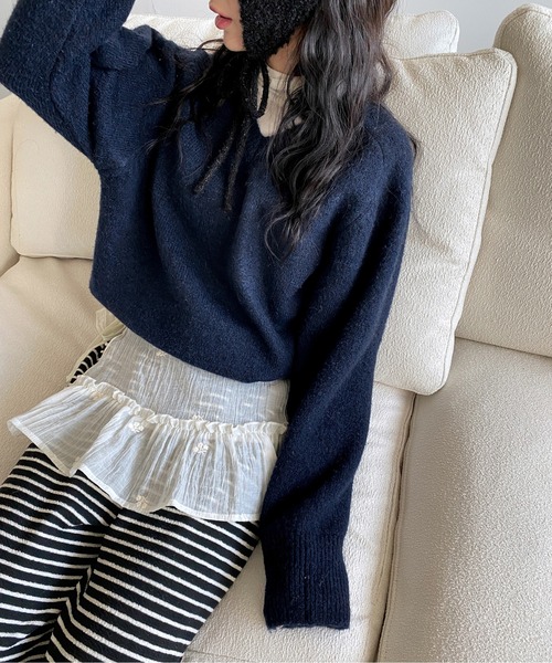 by muni:r(バイ ムニール)の「刺繍レイヤードラップスカート(スカート・レディース・アイボリー・FREE)」の13枚目の写真