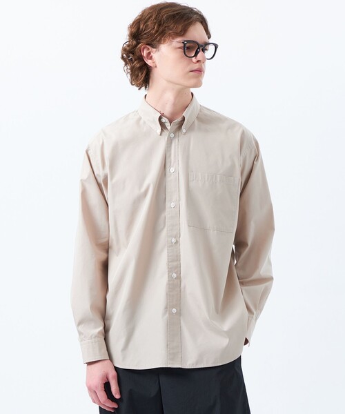 MACKINTOSH PHILOSOPHY(マッキントッシュ フィロソフィー)の「オーバーサイズ 長袖ボタンダウンシャツ 無地/ストライプ(シャツ/ブラウス・メンズ・ブルー/ブルー系その他7/ベージュ系その他5・38/40)」の2枚目の写真