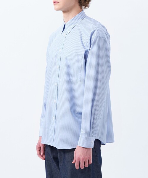 MACKINTOSH PHILOSOPHY(マッキントッシュ フィロソフィー)の「オーバーサイズ 長袖ボタンダウンシャツ 無地/ストライプ(シャツ/ブラウス・メンズ・ブルー/ブルー系その他7/ベージュ系その他5・38/40)」の8枚目の写真