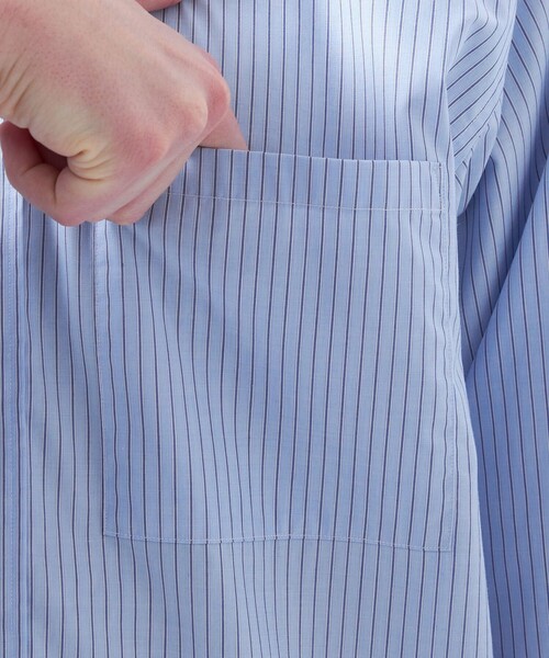MACKINTOSH PHILOSOPHY(マッキントッシュ フィロソフィー)の「オーバーサイズ 長袖ボタンダウンシャツ 無地/ストライプ(シャツ/ブラウス・メンズ・ブルー/ブルー系その他7/ベージュ系その他5・38/40)」の10枚目の写真