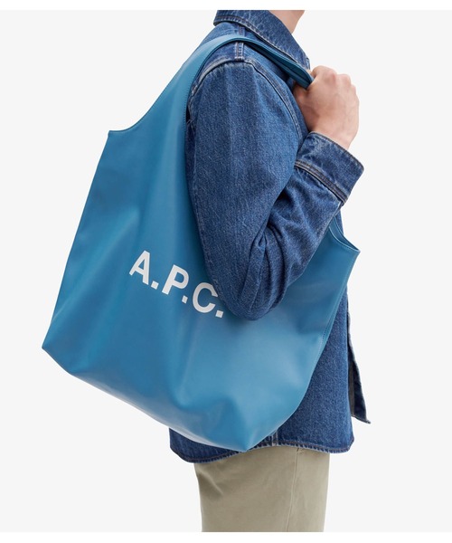 A.P.C.（アーペーセー）の「TOTE NINON（トートバッグ・メンズ・ベージュ系その他/ブルー・ONESIZE）」の6枚目の写真