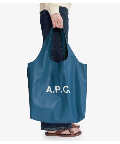 A.P.C.（アーペーセー）の「TOTE NINON（トートバッグ・メンズ・ベージュ系その他/ブルー・ONESIZE）」の7枚目の写真