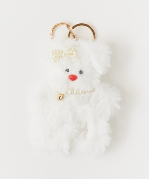 ROOPTOKYO（ループトウキョウ）の「Fluffy Animal Key Chain /ふわふわ カラフルアニマル キーホルダー 夏物 夏服（キーホルダー・レディース・アイボリー/ブラック/グレー/ホワイト/ブラウン/ベージュ・FREE）」の7枚目の写真