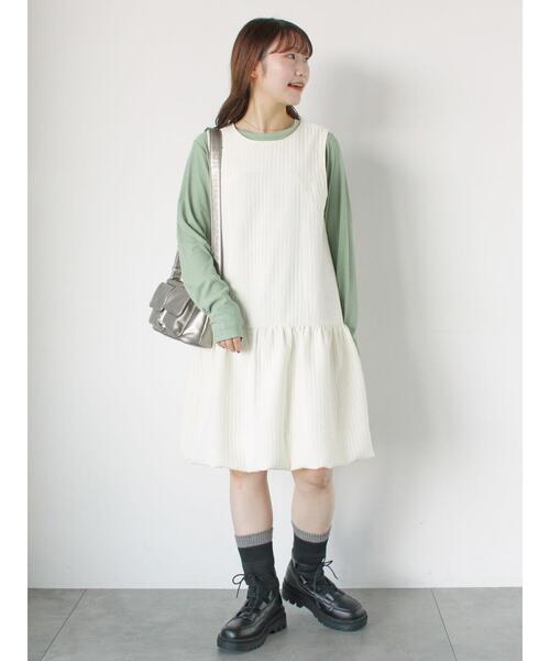 ehka sopo（エヘカソポ）の「裾バルーンミニジャンスカ（ワンピース・レディース・ブルー/ブラック/キナリ・F）」の4枚目の写真