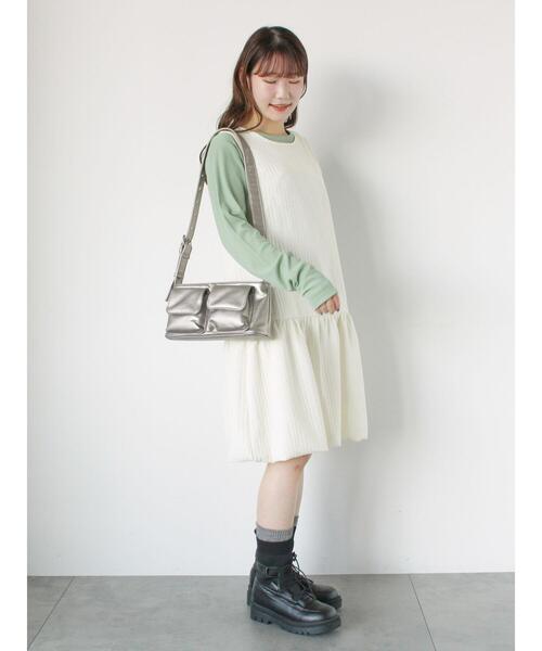 ehka sopo（エヘカソポ）の「裾バルーンミニジャンスカ（ワンピース・レディース・ブルー/ブラック/キナリ・F）」の5枚目の写真