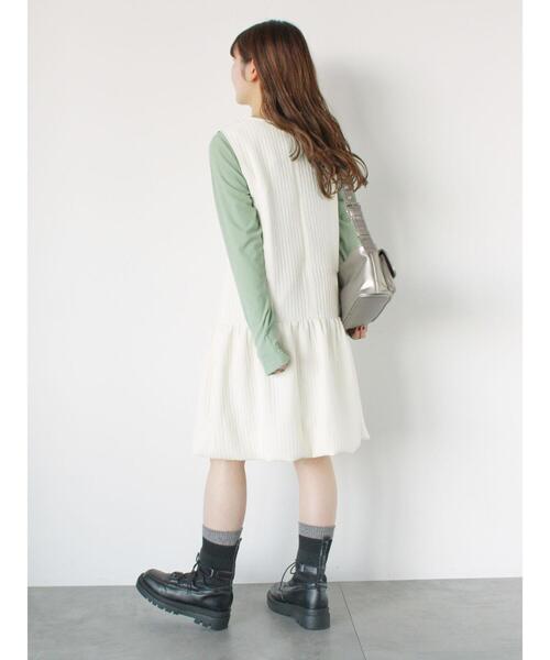 ehka sopo（エヘカソポ）の「裾バルーンミニジャンスカ（ワンピース・レディース・ブルー/ブラック/キナリ・F）」の6枚目の写真