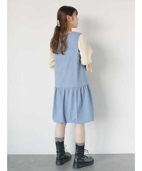 ehka sopo（エヘカソポ）の「裾バルーンミニジャンスカ（ワンピース・レディース・ブルー/ブラック/キナリ・F）」の13枚目の写真