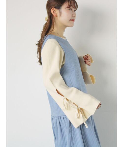 ehka sopo（エヘカソポ）の「裾バルーンミニジャンスカ（ワンピース・レディース・ブルー/ブラック/キナリ・F）」の16枚目の写真