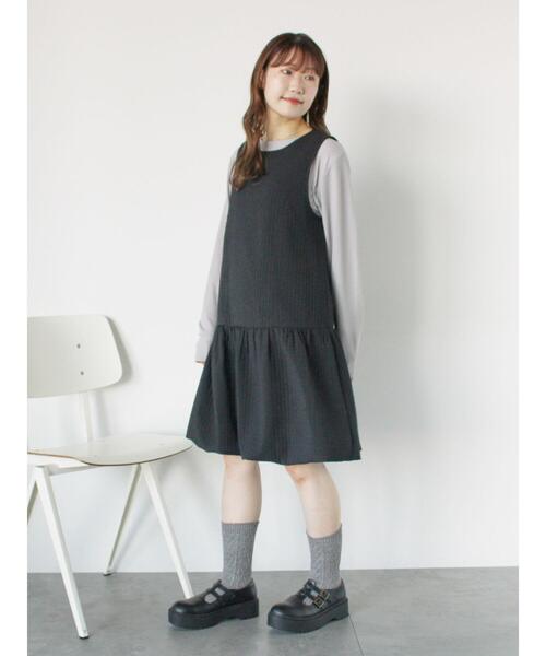 ehka sopo（エヘカソポ）の「裾バルーンミニジャンスカ（ワンピース・レディース・ブルー/ブラック/キナリ・F）」の18枚目の写真