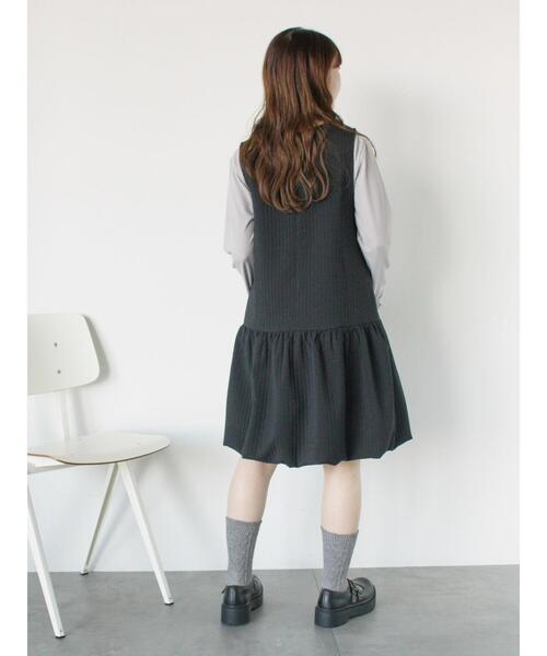 ehka sopo（エヘカソポ）の「裾バルーンミニジャンスカ（ワンピース・レディース・ブルー/ブラック/キナリ・F）」の20枚目の写真