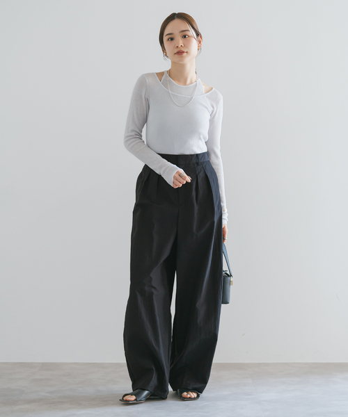 Noble ナイロンタフタボリュームパンツ Noble（ノーブル）の「ナイロンタフタボリュームパンツ（その他パンツ