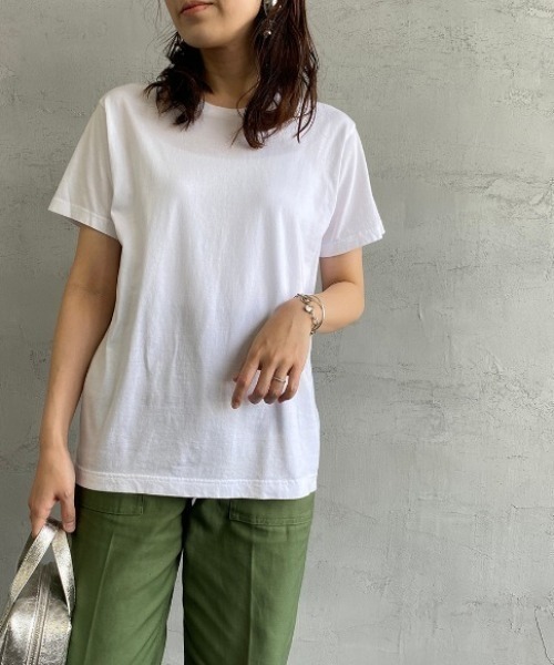 HANES（ヘインズ）の「[HANES/ヘインズ] 2P ジャパンフィット クルーネックTシャツ（Tシャツ/カットソー・レディース・ホワイト・S/M/L/XL）」の8枚目の写真