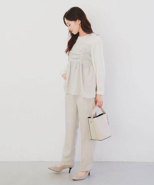 le.coeur blanc（ルクールブラン）の「ツィードドッキングノーカラーブラウス（シャツ/ブラウス・レディース・ホワイト系その他・38）」の10枚目の写真
