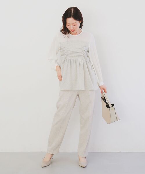 le.coeur blanc（ルクールブラン）の「ツィードドッキングノーカラーブラウス（シャツ/ブラウス・レディース・ホワイト系その他・38）」の12枚目の写真