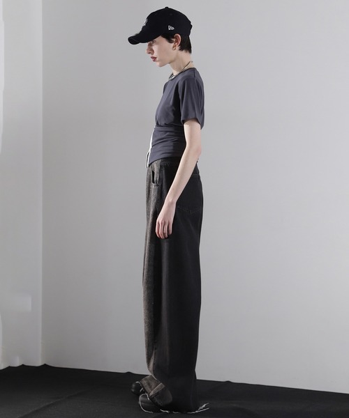 ROSE BUD(ローズバッド)の「バンドゥセットTシャツ(Tシャツ/カットソー・レディース・グレー/ネイビー・ONE SIZE)」の4枚目の写真