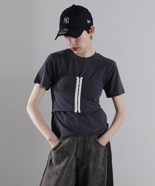 ROSE BUD(ローズバッド)の「バンドゥセットTシャツ(Tシャツ/カットソー・レディース・グレー/ネイビー・ONE SIZE)」の9枚目の写真