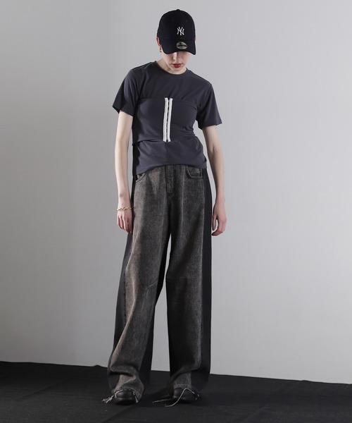 ROSE BUD(ローズバッド)の「バンドゥセットTシャツ(Tシャツ/カットソー・レディース・グレー/ネイビー・ONE SIZE)」の10枚目の写真