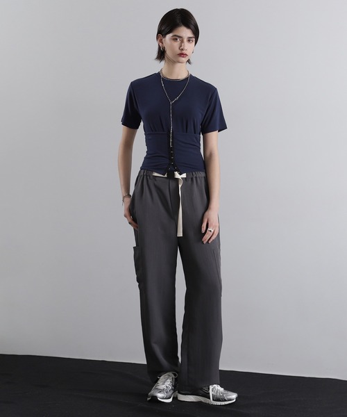 ROSE BUD(ローズバッド)の「バンドゥセットTシャツ(Tシャツ/カットソー・レディース・グレー/ネイビー・ONE SIZE)」の12枚目の写真