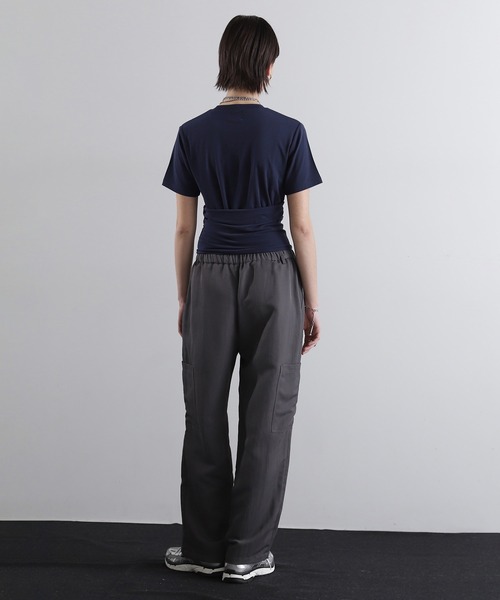 ROSE BUD(ローズバッド)の「バンドゥセットTシャツ(Tシャツ/カットソー・レディース・グレー/ネイビー・ONE SIZE)」の14枚目の写真