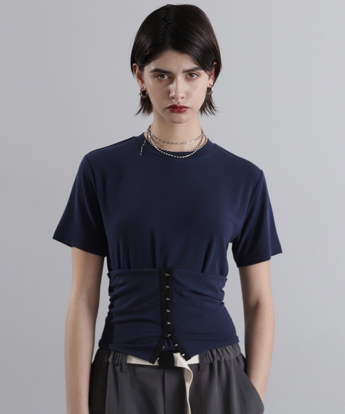 ROSE BUD(ローズバッド)の「バンドゥセットTシャツ(Tシャツ/カットソー・レディース・グレー/ネイビー・ONE SIZE)」の15枚目の写真