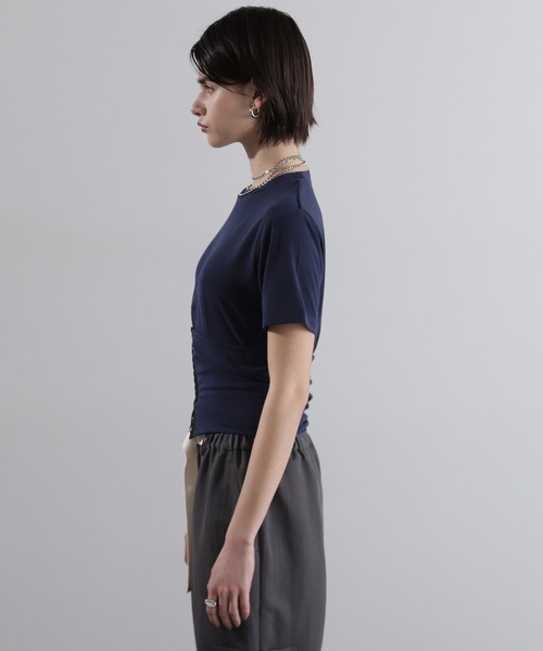 ROSE BUD(ローズバッド)の「バンドゥセットTシャツ(Tシャツ/カットソー・レディース・グレー/ネイビー・ONE SIZE)」の16枚目の写真
