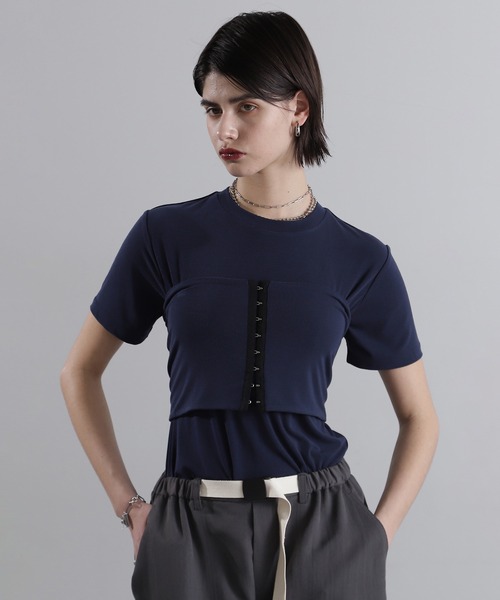 ROSE BUD(ローズバッド)の「バンドゥセットTシャツ(Tシャツ/カットソー・レディース・グレー/ネイビー・ONE SIZE)」の22枚目の写真