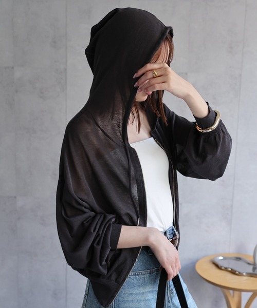 セール】新色追加 シアーニットパーカー/フーディ（パーカー