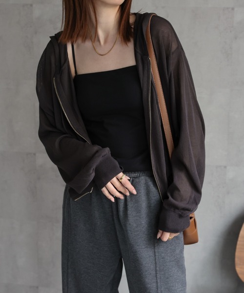 セール】新色追加 シアーニットパーカー/フーディ/冷房対策