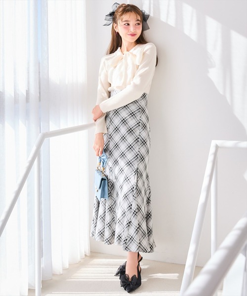 WILLSELECTION(ウィルセレクション)の「シアーリボンタイプルオーバー(ニット/セーター・レディース・ブラック/アイボリー/ピンク/ミント・FREE)」の8枚目の写真