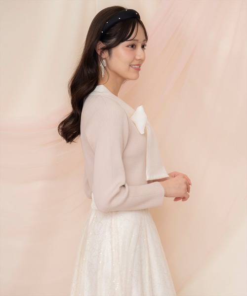 WILLSELECTION(ウィルセレクション)の「シアーリボンタイプルオーバー(ニット/セーター・レディース・ブラック/アイボリー/ピンク/ミント・FREE)」の17枚目の写真