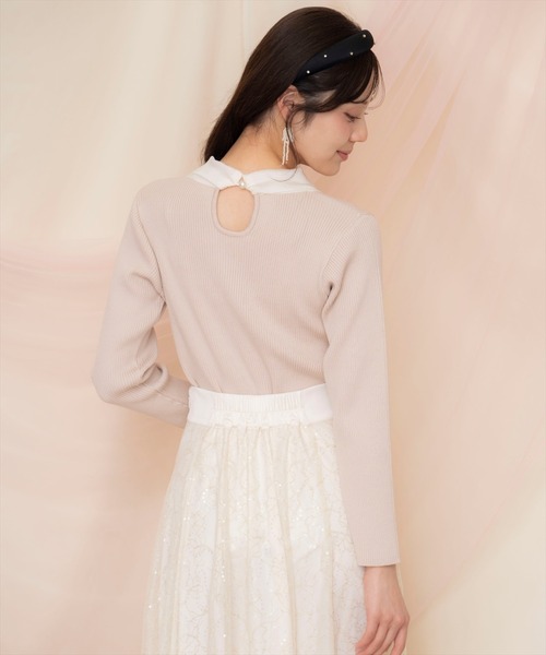 WILLSELECTION(ウィルセレクション)の「シアーリボンタイプルオーバー(ニット/セーター・レディース・ブラック/アイボリー/ピンク/ミント・FREE)」の18枚目の写真