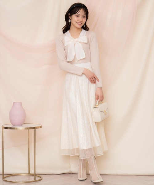 WILLSELECTION(ウィルセレクション)の「シアーリボンタイプルオーバー(ニット/セーター・レディース・ブラック/アイボリー/ピンク/ミント・FREE)」の12枚目の写真