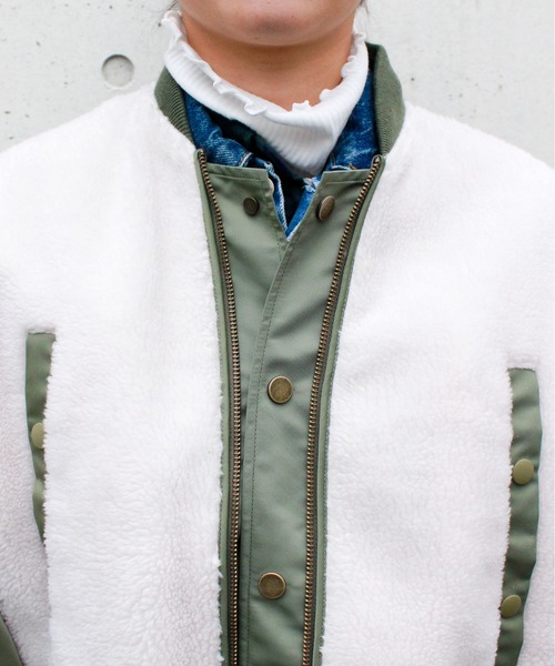 STUMBLY MA-1ジャケット　ホワイト　デニム　ナイロン TOP KHAKI】MA-1 NYLON FLIGHT JACKET / MA-1ナイロンフライト