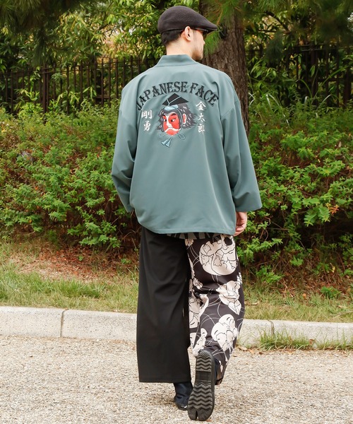 倭物やカヤ(ワモノヤカヤ)の「【倭物やカヤ】着る、NIPPON ART 和面メンズ羽織(カーディガン/ボレロ・メンズ・ブラック/ベージュ/ネイビー/グリーン系その他・FREE)」の15枚目の写真