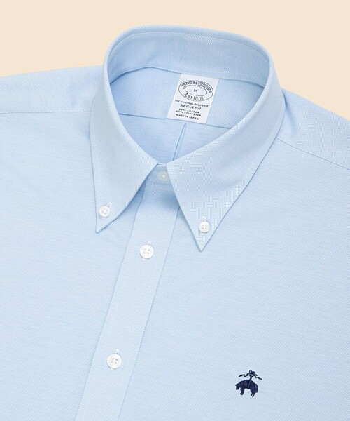 BROOKS BROTHERS(ブルックスブラザーズ)の「コットン/ポリエステル GFロゴ 46ゲージニット オックスフォード カジュアルシャツ Regular Fit(シャツ/ブラウス・メンズ・ライトブルー・MEDIUM/X-LARGE/LARGE/SMALL)」の7枚目の写真