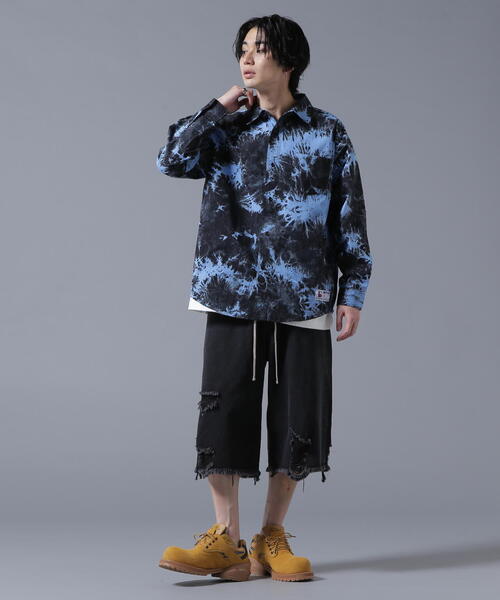 DANKE SCHON（ダンケシェーン）の「【WEB＆DEPOT限定】DankeSchon/ダンケシェーン/TIE DYE LONG SHIRTS（シャツ/ブラウス・メンズ・ベージュ/ブラック・F）」の7枚目の写真