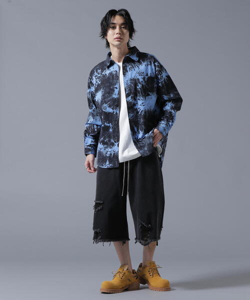 DANKE SCHON（ダンケシェーン）の「【WEB＆DEPOT限定】DankeSchon/ダンケシェーン/TIE DYE LONG SHIRTS（シャツ/ブラウス・メンズ・ベージュ/ブラック・F）」の8枚目の写真